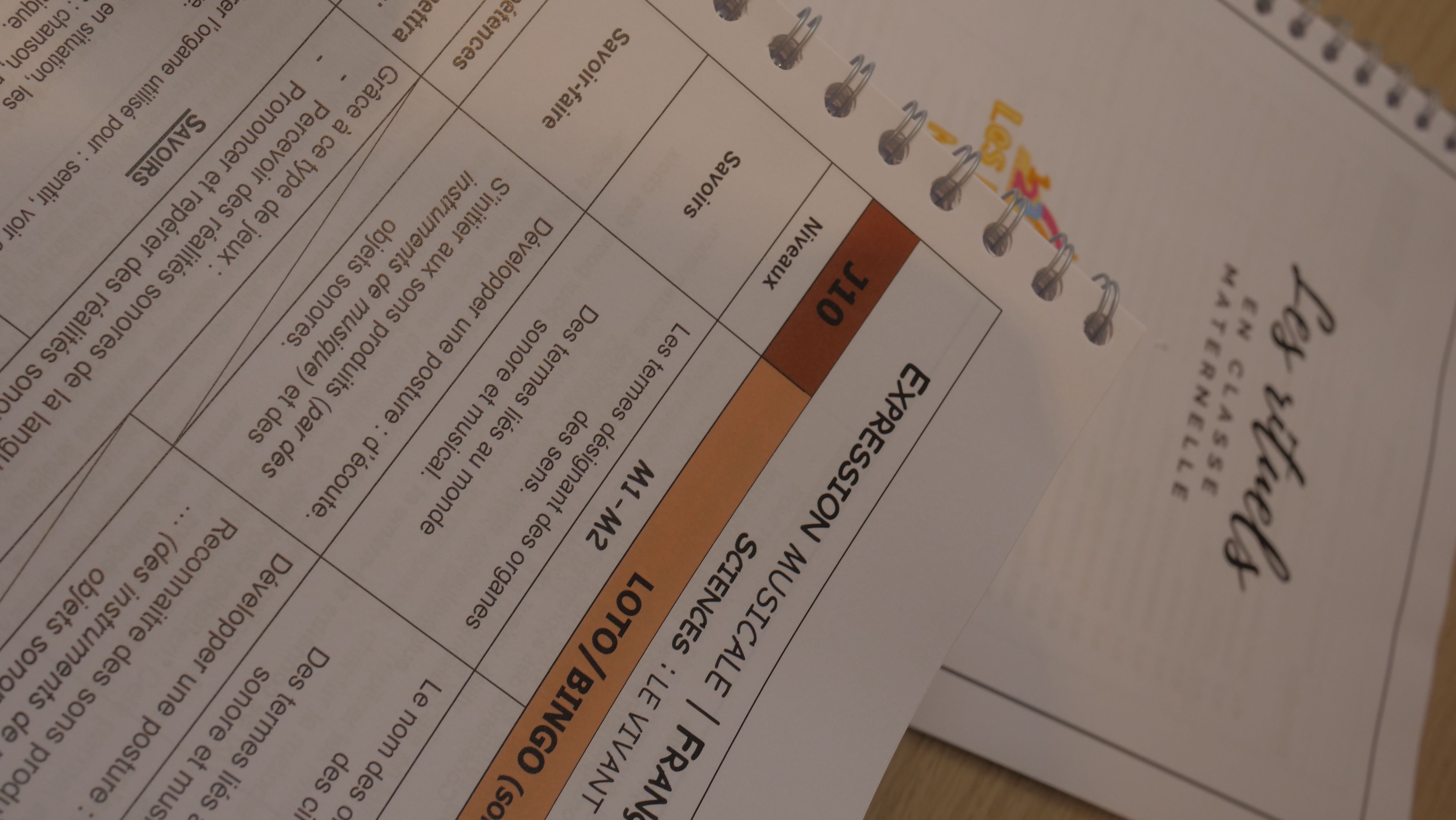 Fiche intérieure du dossier Jeux - détail compétences